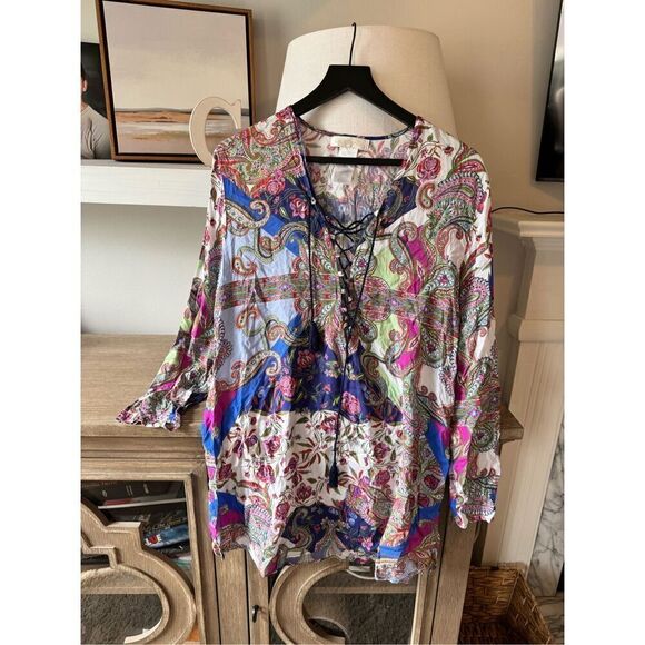 La Blanca Isla del Sol Tunic Beach Swimsuit Cover up Size Medium - Picture 1 of 8